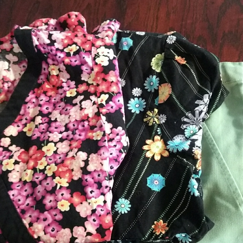 Scrub tops and bottom bundle